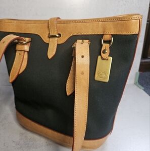 Dooney & Bourke Black and Tan Leather Tote